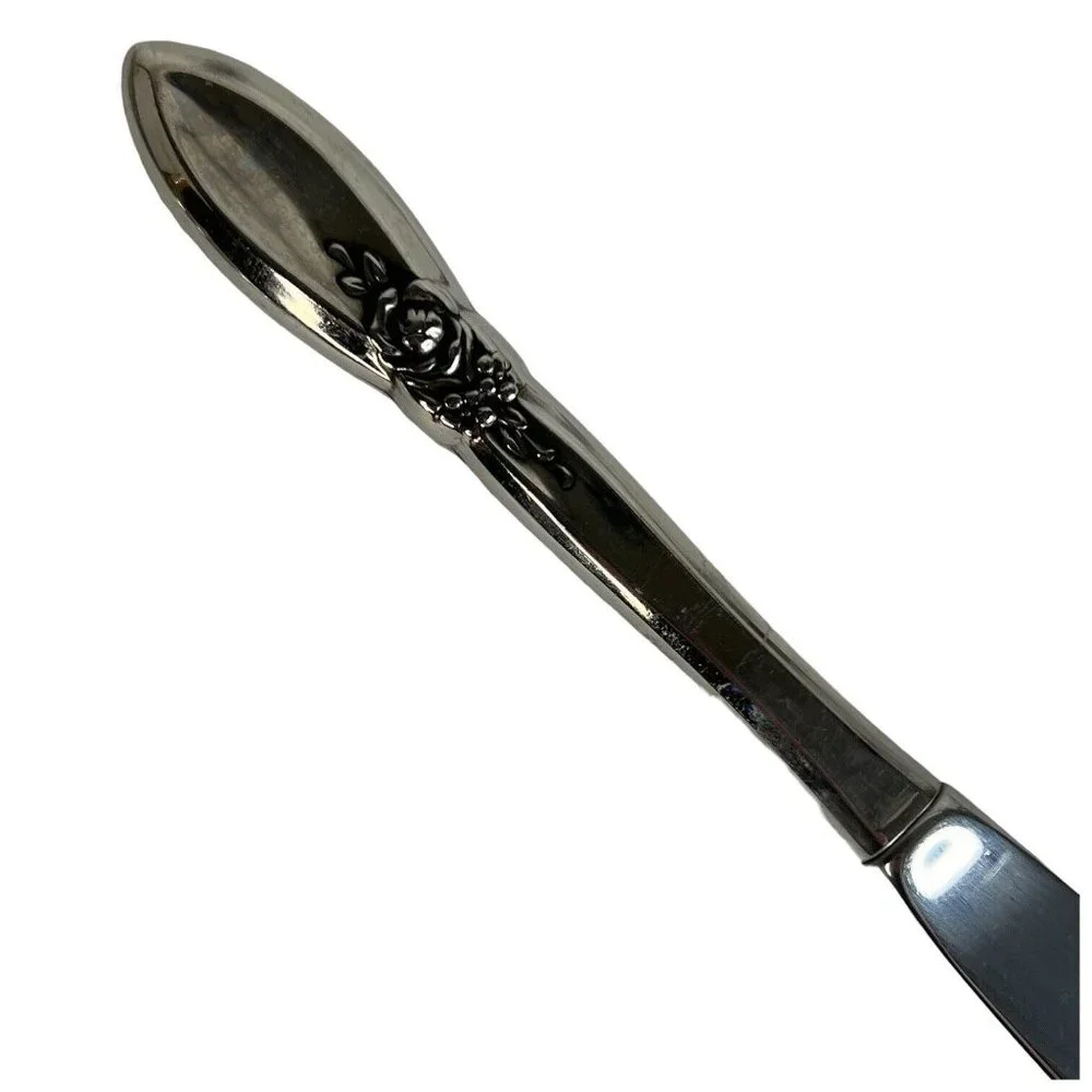 4 Oneida Community‎ SPRING ROSE Stainless Knives 9 Inch Betty Crocker Knife VTG